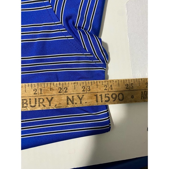 NEW - FOOTJOY Mens Golf Polo Shirt Trio Stripe Blue white Large - Picture 4 of 10